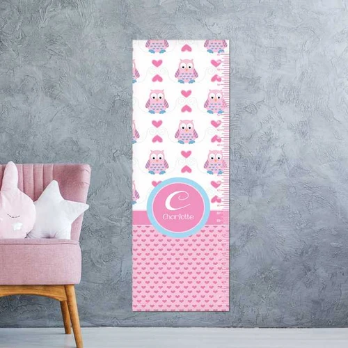 Owl Love Hearts Growth Chart