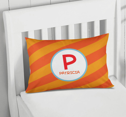 Fun Initials Orange Pillowcase Cover
