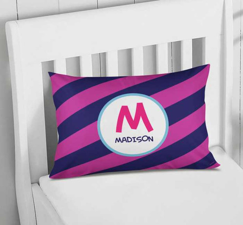 Fun Initials Magenta Pillowcase Cover