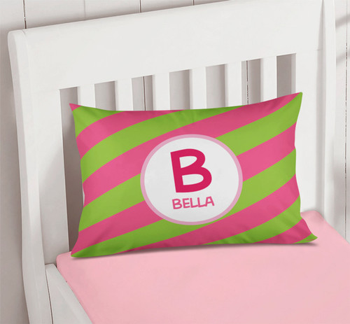 Fun Initials Pink Pillowcase Cover