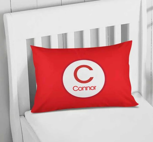 A Linen Red Letter Pillowcase Cover