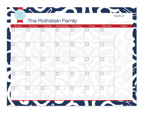 Gorgeous Blue Style Monthly Removable Wall Calendar