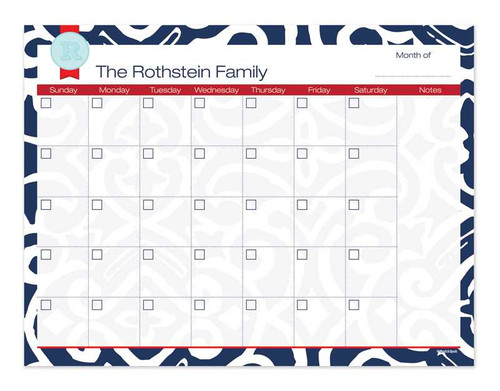 Gorgeous Blue Style Monthly Removable Wall Calendar
