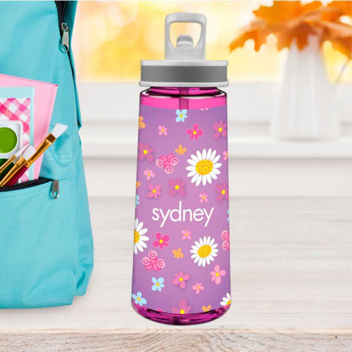 Field Of Flowers Purple Sports Water Bottle