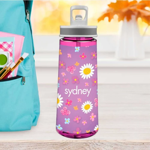 Field Of Flowers Purple Sports Water Bottle