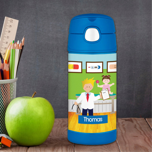 Boy Doctor's Visit Thermos Bottle