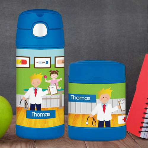 Boy Doctor's Visit Thermos Bottle