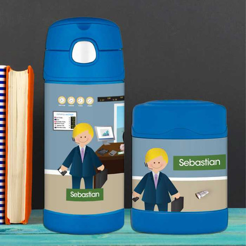 A Boy Crunching Numbers Thermos Food Jar