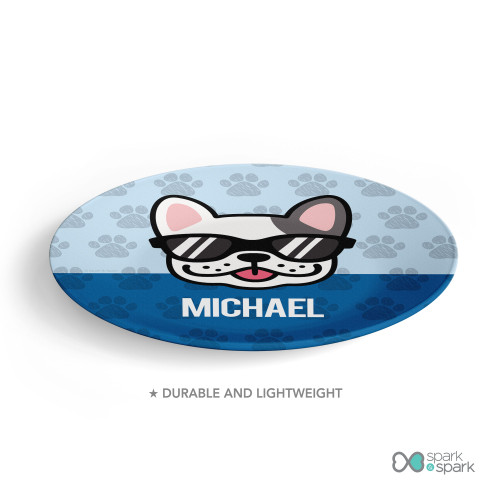 Fun & Cute Dog Blue Kids Plate