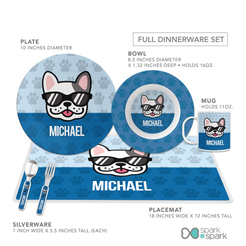 Fun & Cute Dog Blue Kids Plate