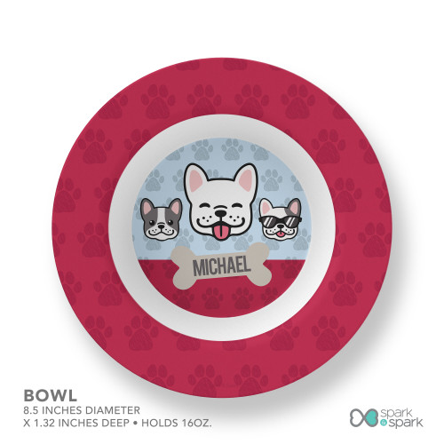 Cool Dogs Blue Kids Plate