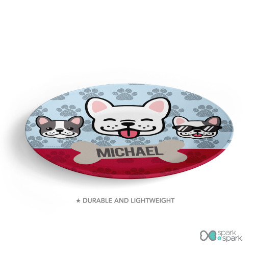 Cool Dogs Blue Kids Plate