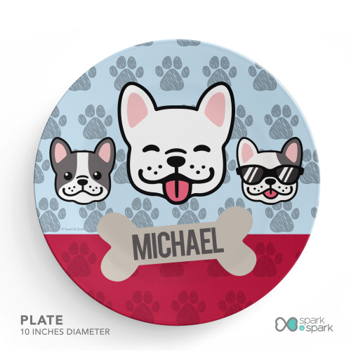 Cool Dogs Blue Kids Plate