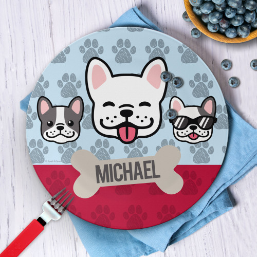 Cool Dogs Blue Kids Plate