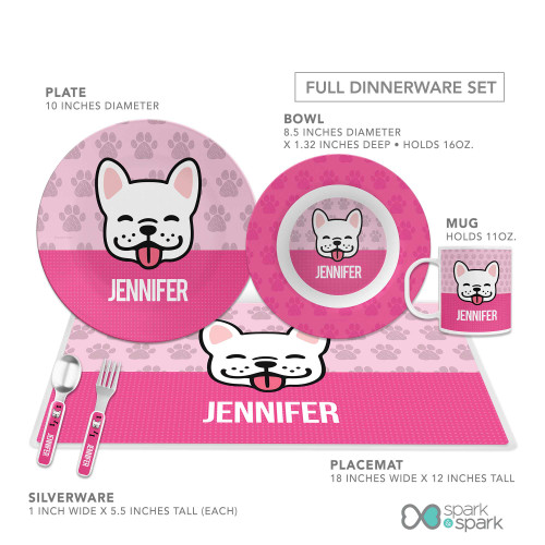 Sweet Pink Pup Custom Plate for Girls