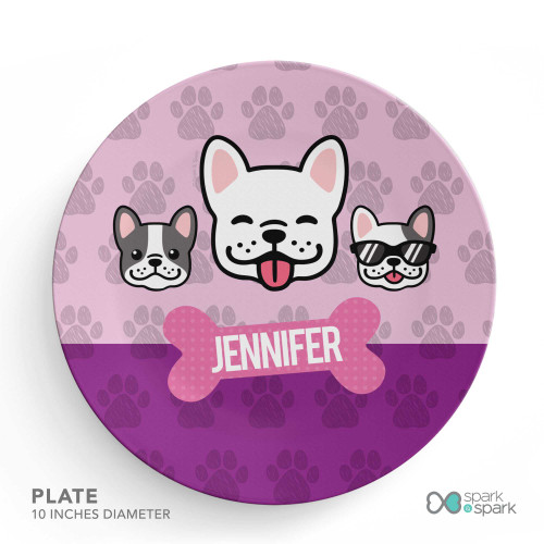 Doggy Crew Purple Custom Plate for Girls