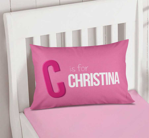 Double Initial Pink Pillowcase Cover