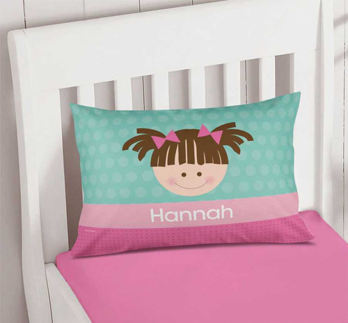Just Like Me Girl Aqua Pillowcase Cover