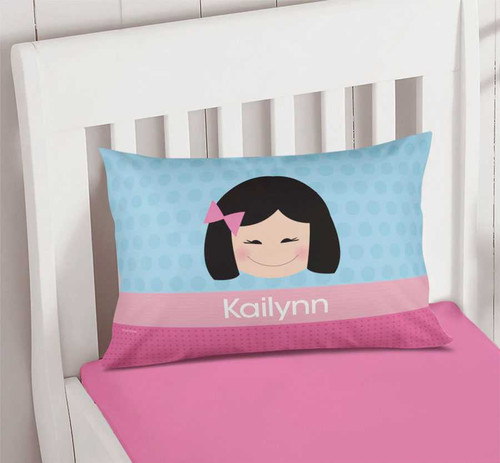 Just Like Me Girl Light Blue Pillowcase Cover