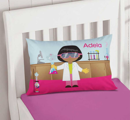 Cute Scientist Girl Pillowcase Cover