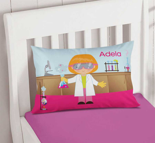 Cute Scientist Girl Pillowcase Cover