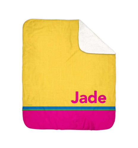 Linen Yellow Style Sherpa Blanket