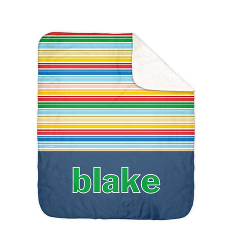 Fun Stripes Boy Sherpa Blanket