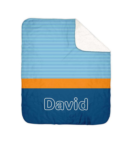 Modern Navy Sherpa Blanket
