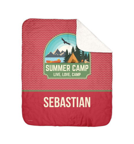 Live, Love, Camp Red Sherpa Blanket