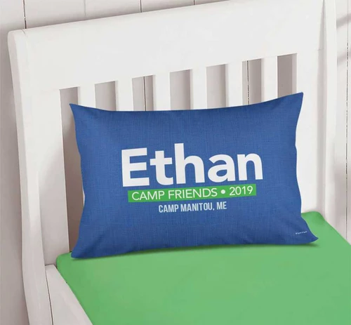 Linen Blue Autograph Camp Pillowcase Cover