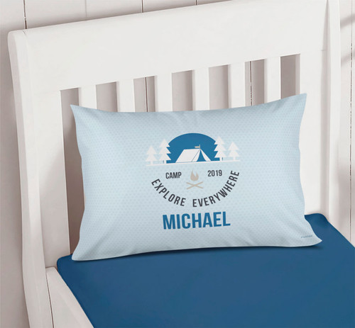 Explore Everywhere Blue Pillowcase Cover
