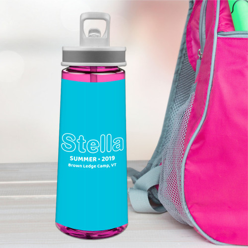 Modern Sky Blue Sports Water Bottle