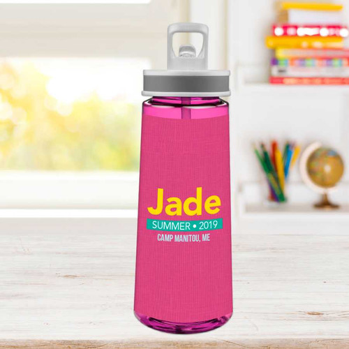 Linen Fuschia Style Sports Water Bottle