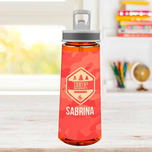 Camouflage Camp Orange Sports Water Bottle