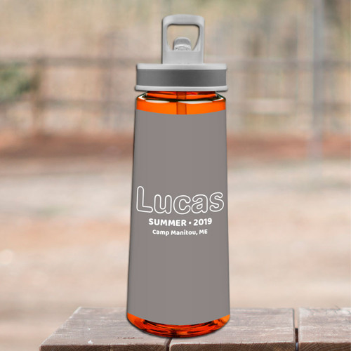 Modern Gray Sports Water Bottle