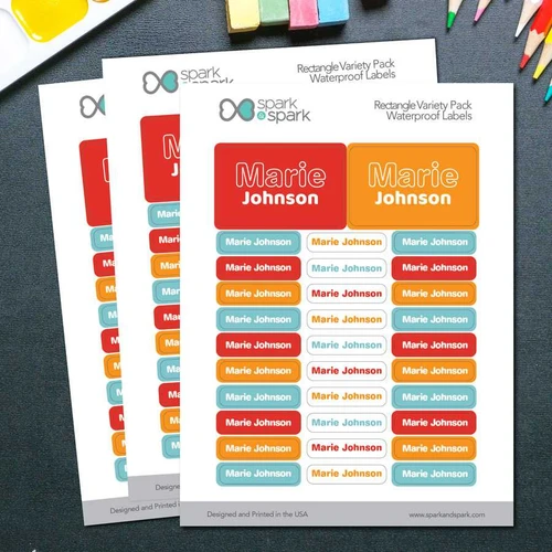Modern Red Waterproof Labels Rectangular Pack
