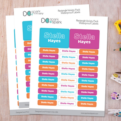 Modern Sky Blue Waterproof Labels Rectangular Pack