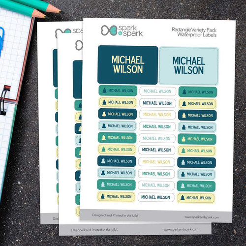 Summer Forest Blue Waterproof Labels