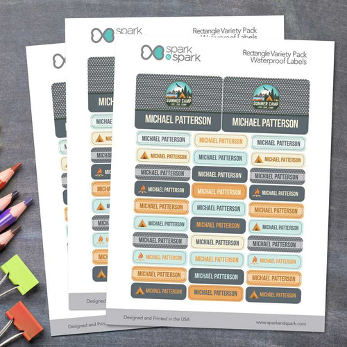 Live, Love, Camp Gray Waterproof Labels