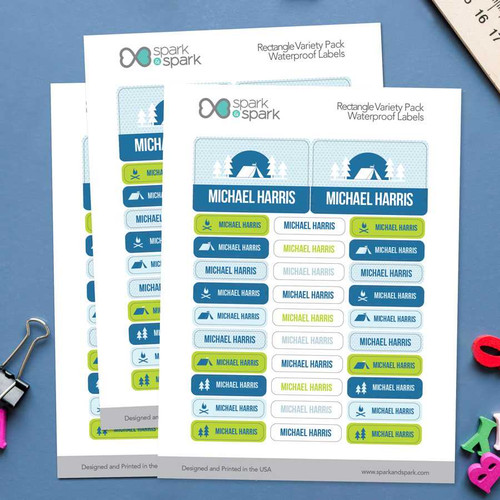 Explore Everywhere Blue Waterproof Labels