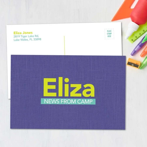 Linen Purple Style Postcards