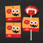Smiley Monster Orange Lollipop Cards