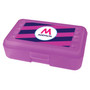 Spark & Spark Fun Initials Magenta Pencil Box, translucent pink pencil case with a label featuring the Madison logo on top.