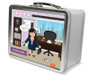 A Girl Crunching Numbers Metal Lunchbox