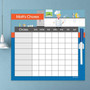 Spark & Spark A Boys Chef's Taste Chore Chart, interactive kitchen chore chart with a chef mascot, weekly chores grid, and magnetic markers for customizable task tracking.