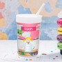 Spark & Spark A Girl Chef's Taste Toddler Cup, pink and white themed children's cup with a girl chef illustration and the name Sarah on it.