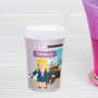 Spark & Spark A Girl Crunching Numbers Toddler Cup, personalized toddler cup with a cartoon girl in a school uniform and a background of a classroom.