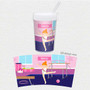 Spark & Spark Cute Gymnast Girl Toddler Cup, featuring a colorful design with a gymnast girl on a balance beam, pink and blue accents, and a personalized name 'Elena'.