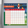 Spark & Spark Touchdown Chore Chart, a football-themed family chore organizer with days of the week and space for chores, decorated with football graphics and a football player illustration.