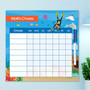 Spark & Spark Under The Sea Chore Chart, colorful underwater-themed chore chart with days of the week and spaces for chores, featuring sea creatures and a diver illustration.